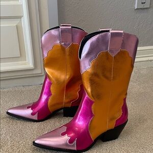 NEW Versona pink and orange boots, Berness size 7.5